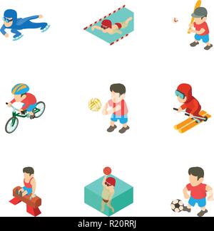 Prep icons set, isometric style Stock Vector