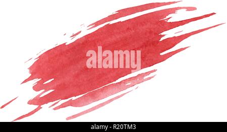 Red vector smudge texture isolated on the white background. Grunge design. Stock Vector