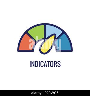 KPI - Key Performance Indicators Icon w Various Colors Stock Vector