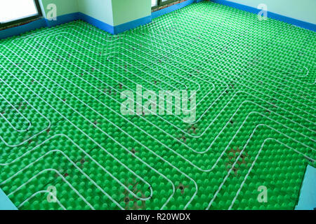 The floor heating system - home installation Stock Photo