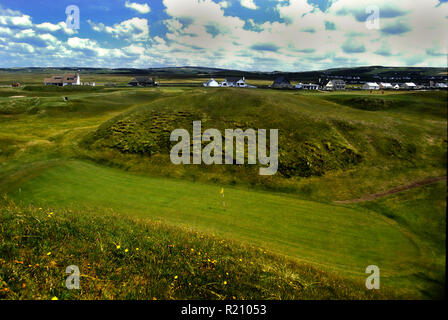 5th Hole a par three called The Dell, at Lahinch Golf Club, Ireland venue for the 2019 Irish Open on the PGA European Tour Stock Photo