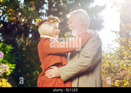 Nice senior couple being in love with each other Stock Photo