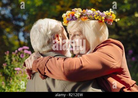 Pleasant senior couple being in love with each other Stock Photo