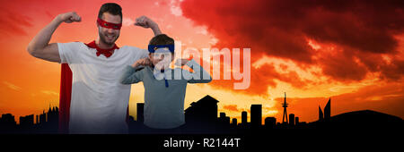 Composite image of man using mobile phone Stock Photo