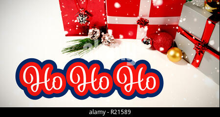 Composite image of white and red greetings card Stock Photo