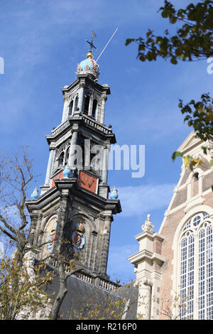 The Westerkerk is a Reformed church within Dutch Protestant church in central Amsterdam, Netherlands. Stock Photo