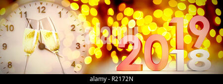 Composite image of digital composite image of numbers changing from old to new year Stock Photo