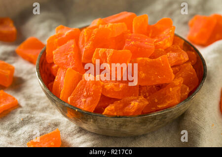 Organic Healthy Dried Papaya Fruit Ready to Eat Stock Photo