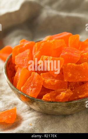 Organic Healthy Dried Papaya Fruit Ready to Eat Stock Photo