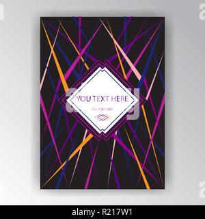 Page template Art Deco neon black page template Stock Vector