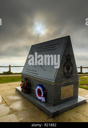 Bomber Command memorial Beachy Head, Eastboure, UK. A 6 tonne memorial placed at this South coast headland to commemorate the 55,573 men who died Stock Photo