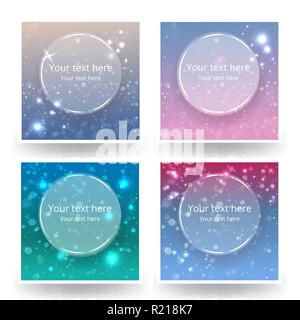 Cute abstrack bokeh backgrounds set, for web or print . Sunset colors blured backs. Stock Vector