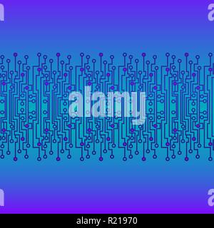 Chip techno pattern blue green. Stock Vector
