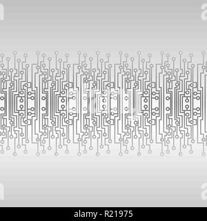 Chip techno pattern grey and white. Stock Vector