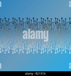 Chip techno texture  pattern grey and blue Stock Vector