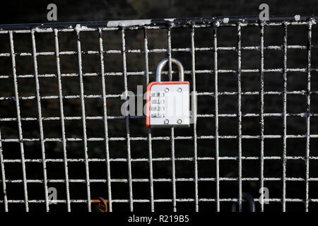 Padlocks on fencing in Millhouses Park Sheffield UK Stock Photo