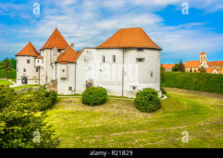 Scenic view at historical castle in Varazdin medieval town, Northern Croatia. Stock Photo