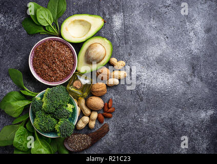 Concept of healthy food. Vegan fat sources  Stock Photo