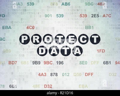 Protection concept: Protect Data on Digital Data Paper background Stock Photo