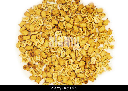 small crackers heap on white Stock Photo