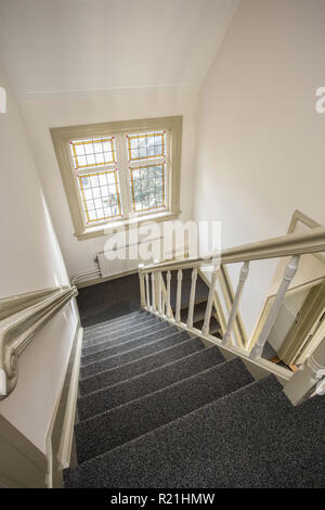 Stairs in office hallway empty and clean Stock Photo