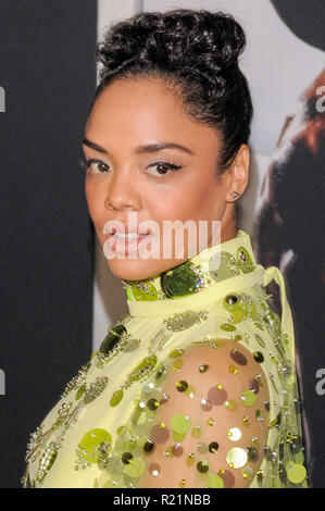 NEW YORK, NY - NOVEMBER 14: Tessa Thompson attends 'Creed II' World Premiere at AMC Loews Lincoln Square on November 14, 2018 in New York City. Stock Photo