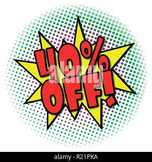POP comic explosion with dots on white Stock Vector