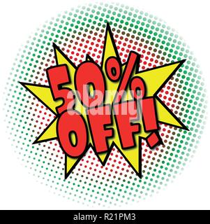 follow us comic explosion with dots on white Stock Vector