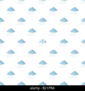 Cloud rain storm pattern seamless in flat style for any design Stock Vector