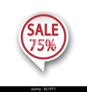 a round paper speech bubble on white background Stock Vector