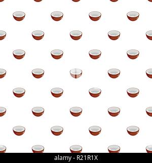 Coconut pattern seamless in flat style for any design Stock Vector