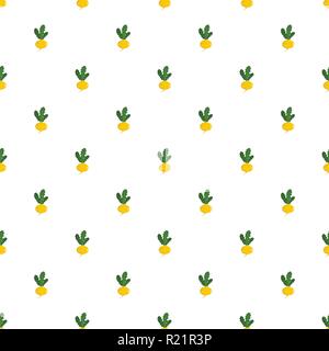 Turnip pattern seamless in flat style for any design Stock Vector