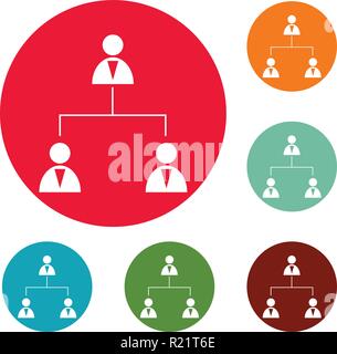 Company hierarchy flat design long shadow icon. Team building ...