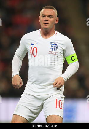 England's Wayne Rooney during the International Friendly at Wembley Stadium, London. PRESS ASSOCIATION Photo. Picture date: Thursday November 15, 2018. See PA story SOCCER England. Photo credit should read: Mike Egerton/PA Wire. Stock Photo