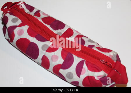 Pencil case on white background. Stock Photo