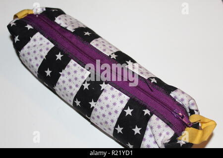 Pencil case on white background. Stock Photo