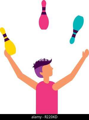 juggler character circus fun fair vector illustration Stock Vector ...