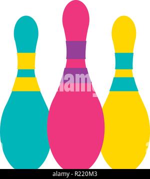 bowling pins on white background vector illustration Stock Vector