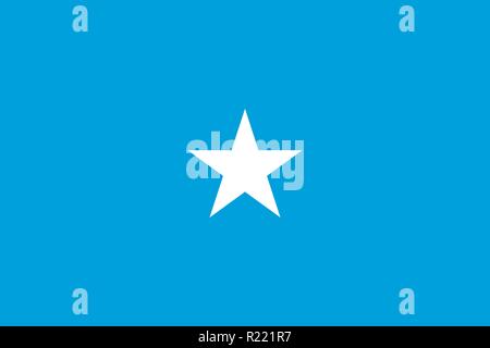 Vector image for Somalia flag. Based on the official and exact Somalian flag dimensions (3:2) & colors (299C and White) Stock Vector