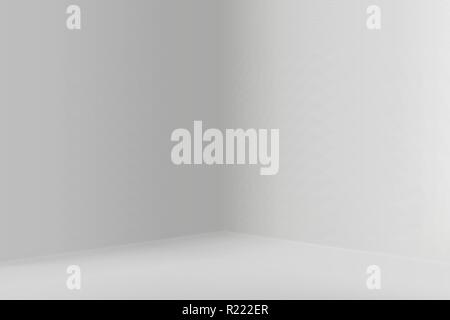 Empty show room with square corner. 3d vector illustration Stock Vector