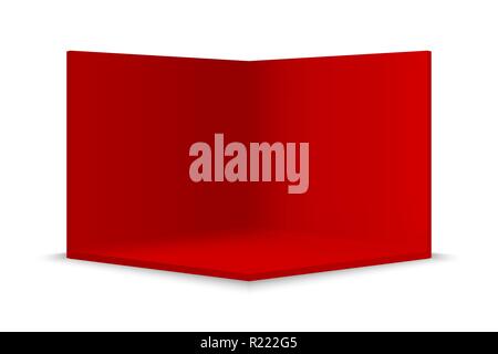 Empty show room with square corner. 3d vector illustration Stock Vector