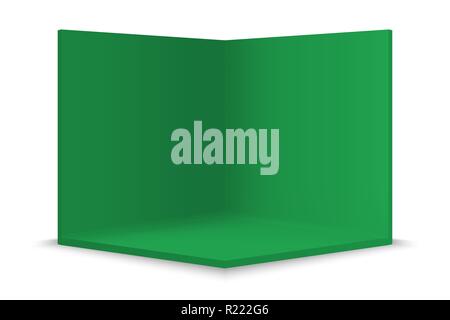 Empty show room with square corner. 3d vector illustration Stock Vector