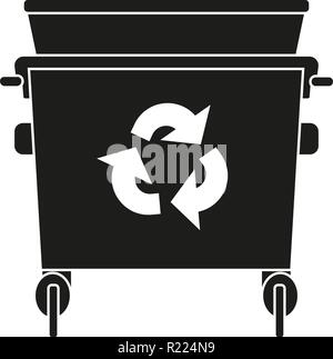 Black and white garbage bin silhouette Stock Vector