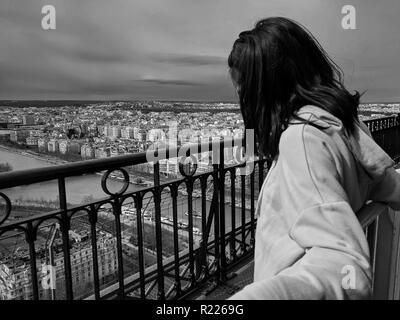 Beautiful black and white image from the city of Paris - amazing architecture, symbol of the city Stock Photo