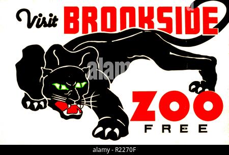 Visit Brookside Zoo free. Federal Art Project poster 1937 Stock Photo