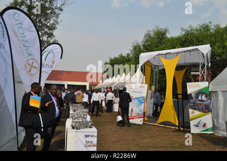 Kolwezi, Lualaba, Democratic Republic of Congo. 14th Sep, 2018. Participants and stands of exhibitions at DRC Mining conference.The DRC mining conference that was attended by President Joseph Kabila, Prime Minister Bruno Tshibala and several ministers from the Congolese government and Chinese mining companies. Credit: Fiston Mahamba/SOPA Images/ZUMA Wire/Alamy Live News Stock Photo