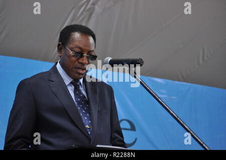 Kolwezi, Lualaba, Democratic Republic of Congo. 14th Sep, 2018. Prime Minister Bruno Tshibala seen speaking during the conference.The DRC mining conference that was attended by President Joseph Kabila, Prime Minister Bruno Tshibala and several ministers from the Congolese government and Chinese mining companies. Credit: Fiston Mahamba/SOPA Images/ZUMA Wire/Alamy Live News Stock Photo