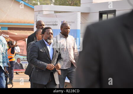 Kolwezi, Lualaba, Democratic Republic of Congo. 14th Sep, 2018. The arrival of DRC president Joseph Kabila at the DRC Mining Conference.The DRC mining conference that was attended by President Joseph Kabila, Prime Minister Bruno Tshibala and several ministers from the Congolese government and Chinese mining companies. Credit: Fiston Mahamba/SOPA Images/ZUMA Wire/Alamy Live News Stock Photo