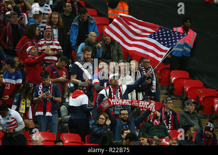 London, UK. 15th November, 2018. USA Fans. International football friendly match, England v USA at Wembley Stadium in London on Thursday 15th November 2018.  Please note images are for Editorial Use Only. pic by Andrew Orchard/Andrew Orchard sports photography/Alamy Live news Stock Photo