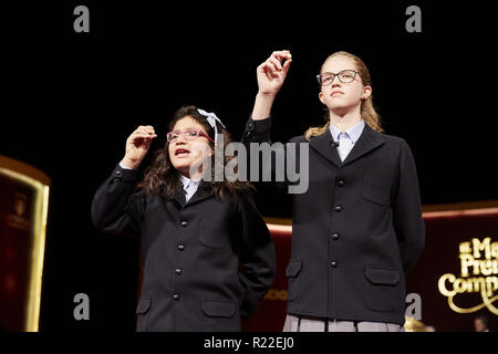 Madrid, Spain. 22nd Dec, 2016. School kids seen doing a presentation during the lottery draw. Spanish Christmas lottery draw known as 'El Gordo' or 'The Fat One' at Teatro Real in Madrid, Spain. Credit: Legan P. Mace/SOPA Images/ZUMA Wire/Alamy Live News Stock Photo